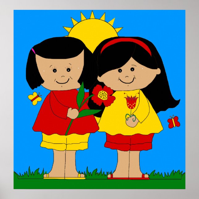 As duas melhores amigas do poster Kid são azuis (Frente)