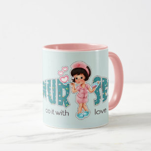 As enfermeiras fazem-no com amor. Caneca do
