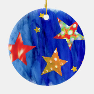 As estrelas nos enfeites de natal brilhantes do