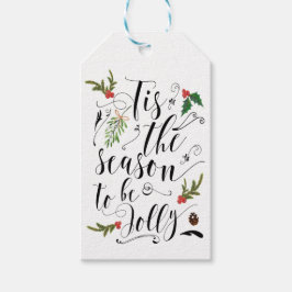 As etiquetas de presentes de Natal são a estação p