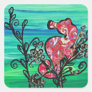 As etiquetas do cavalo marinho de Paisley