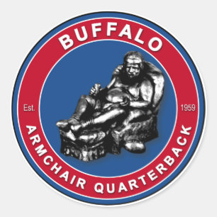 As etiquetas do futebol do búfalo da poltrona QB