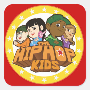 As etiquetas do logotipo dos miúdos de Hip Hop