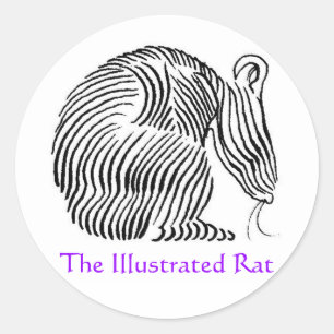 As etiquetas ilustradas do logotipo do rato