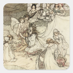 As etiquetas quadradas feericamente ideais de