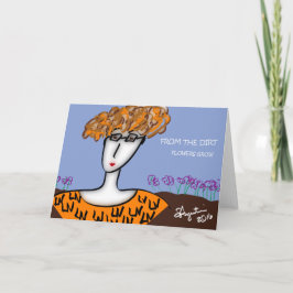 As flores crescem 7" x5" o cartão w/env