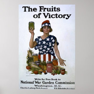As frutas do poster do vintage WW1 do ~ da vitóri