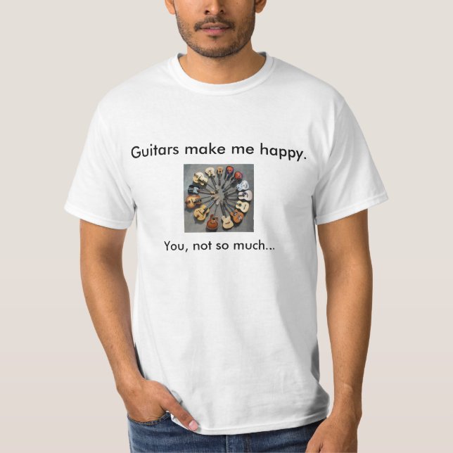 As guitarra fazem-me o t-shirt feliz (Frente)