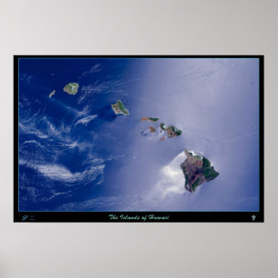 As ilhas do poster do satélite de Havaí