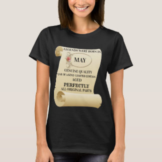 AS LENDAS FORAM NASCERES NO T-Shirt DE MAIO