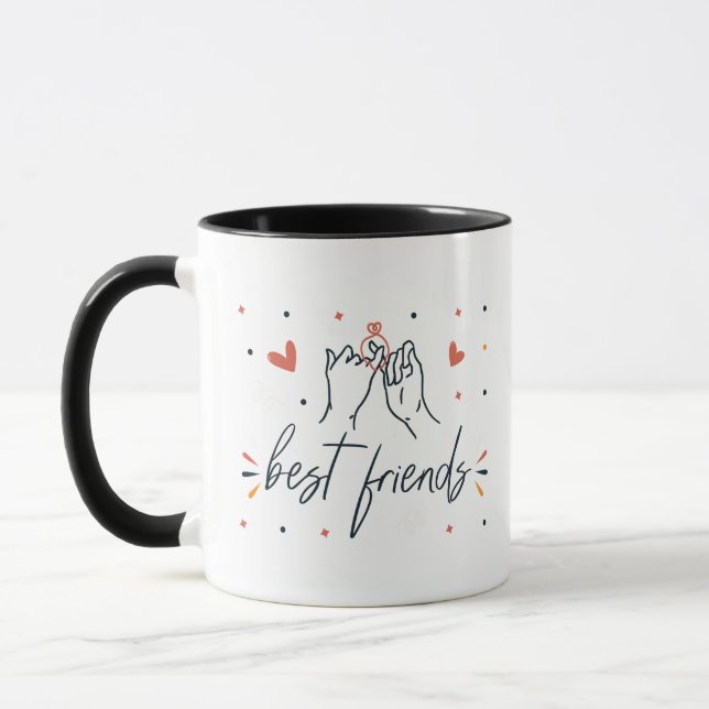As melhores mãos amigas segurando caneca (Esquerda)