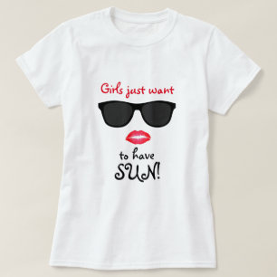 As meninas apenas querem o t-shirt de Sun