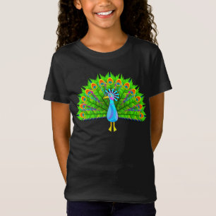 As meninas do pavão multam o jérsei t-shirt preto