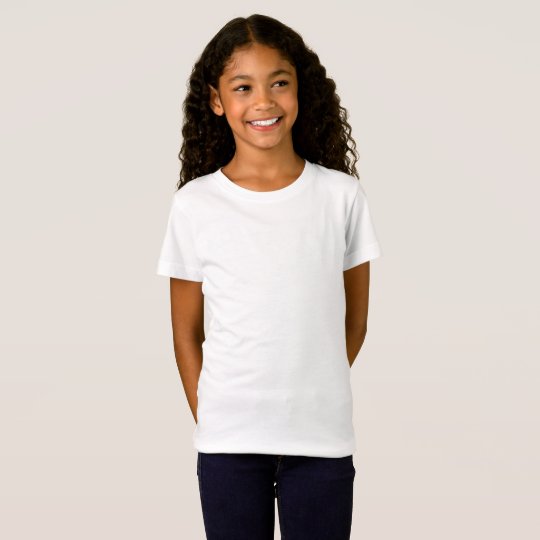 Camiseta infantil feminina de jersey fina, Branco