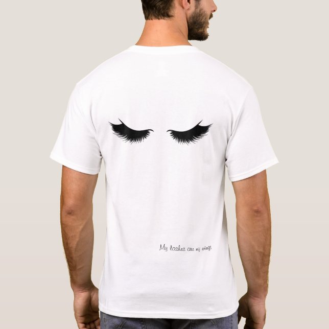 As Minhas Lashes São A Minha Camiseta De Wings (Verso)