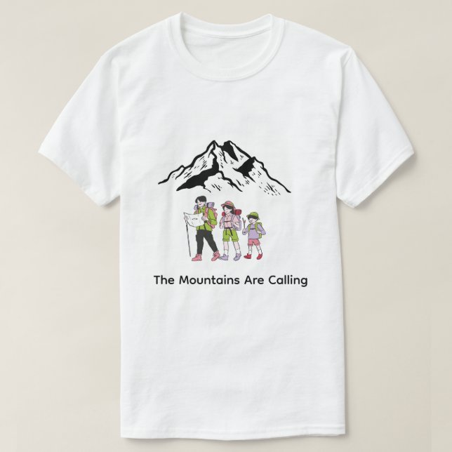 As Montanhas Estão Chamando Camiseta de Trilha | M (Frente do Design)