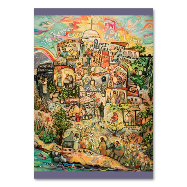 As Obras do Cartão de Oração do Compaixão (Frente)