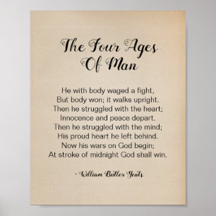  As Quatro Idades Do Poster vintage Do Poema