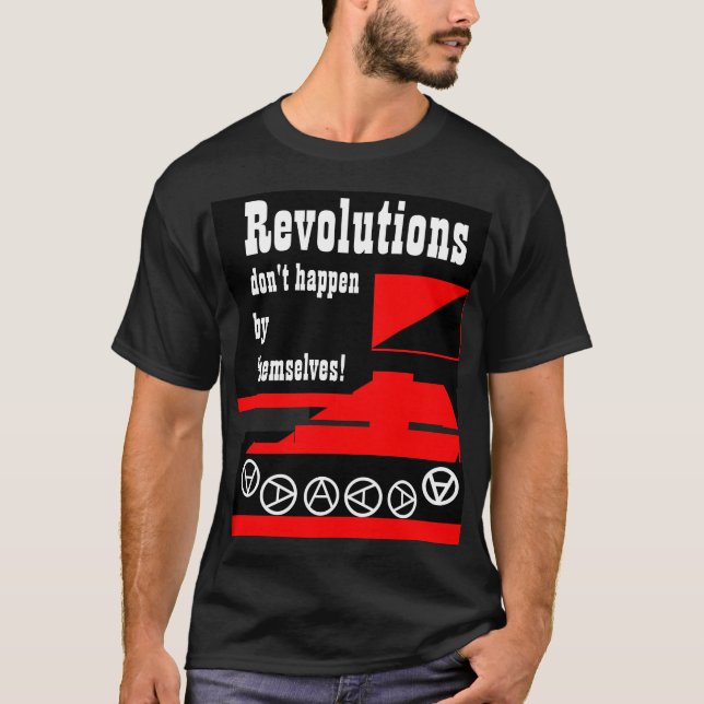 as revoluções não acontecem sós t-shirt (Frente)