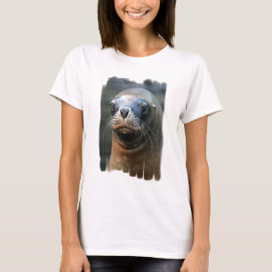 As senhoras molhadas do selo couberam o t-shirt