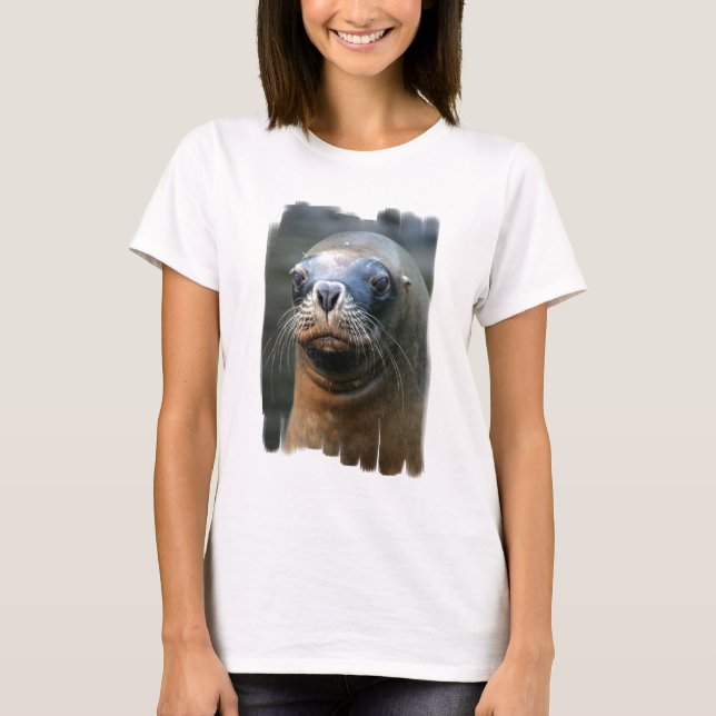 As senhoras molhadas do selo couberam o t-shirt (Frente)