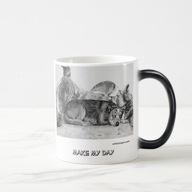 As séries azuis da caneca de Heeler "fazem meu dia (Direita)