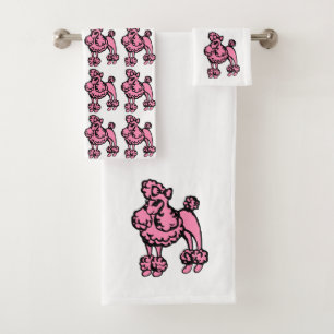 As toalhas de banho francesas cor-de-rosa retros