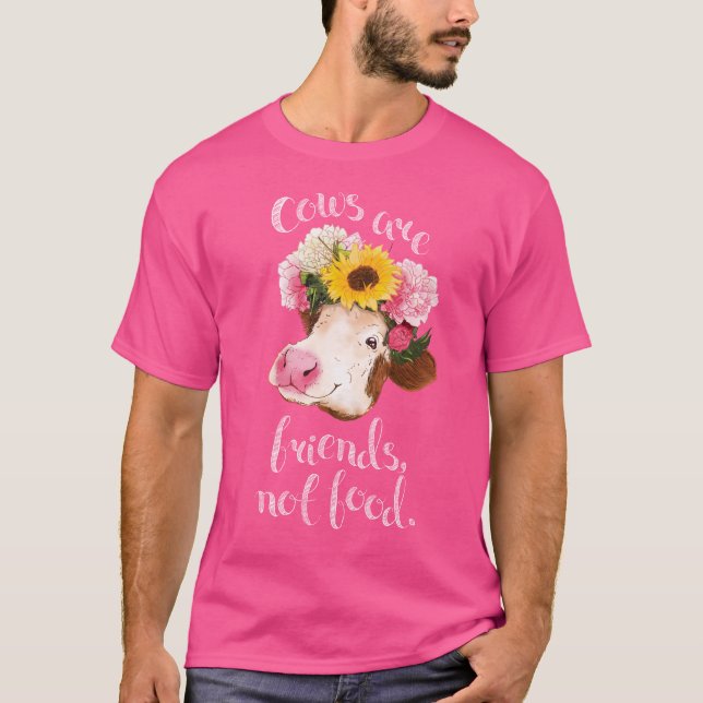 As vacas são amigos, não comida - colora a camisa (Frente)