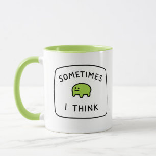 "Às Vezes Eu Penso" Caneca Blob Engraçado
