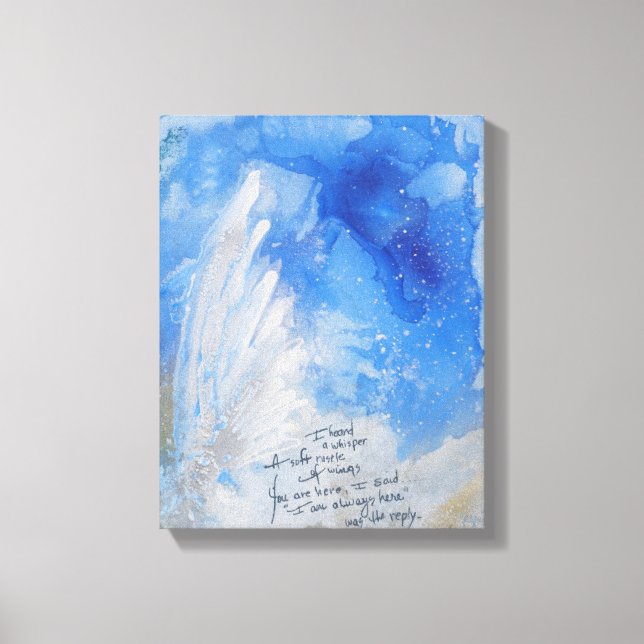 Asas de Anjo Azul, Canvas de aquarela suavemente p (Frente)