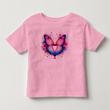 Asas de Borboleta Coração Camiseta de Criança | Co