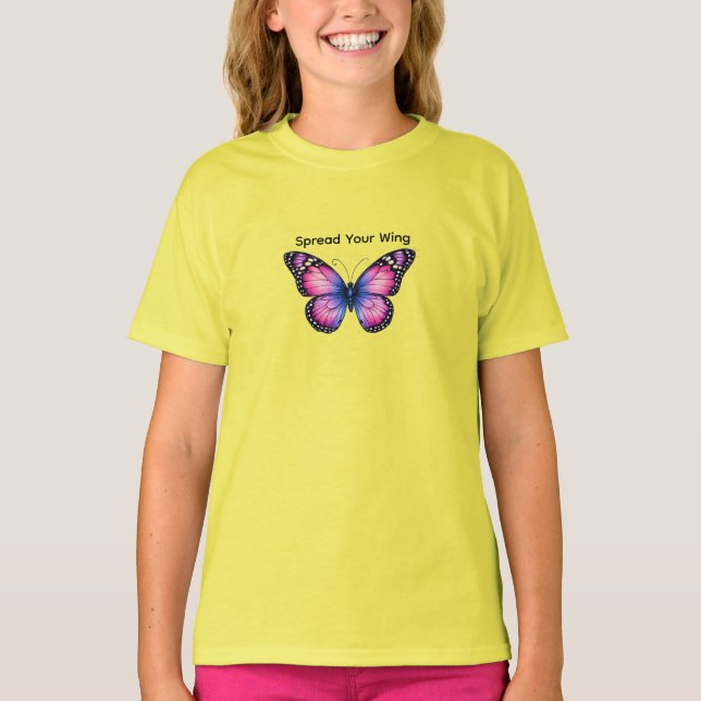 Asas de Borboleta Coração Camiseta Infantil | Colo (Frente)