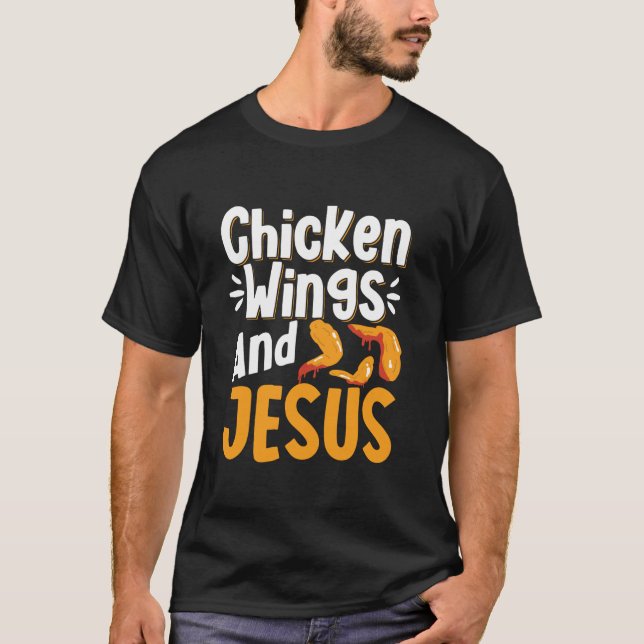 Asas De Frango E Camisa De Foodie De Jesus (Frente)