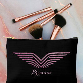 Asas de Piloto de Viagem Rosa Brilho Fofo Personal