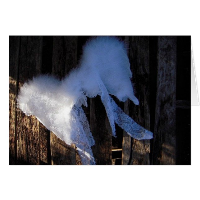 Asas & laço - cartão vazio (Frente Horizontal)