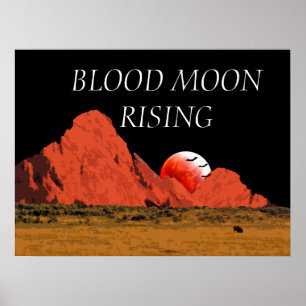 Ascensão de Lua de Sangue Poster de Arte Digital