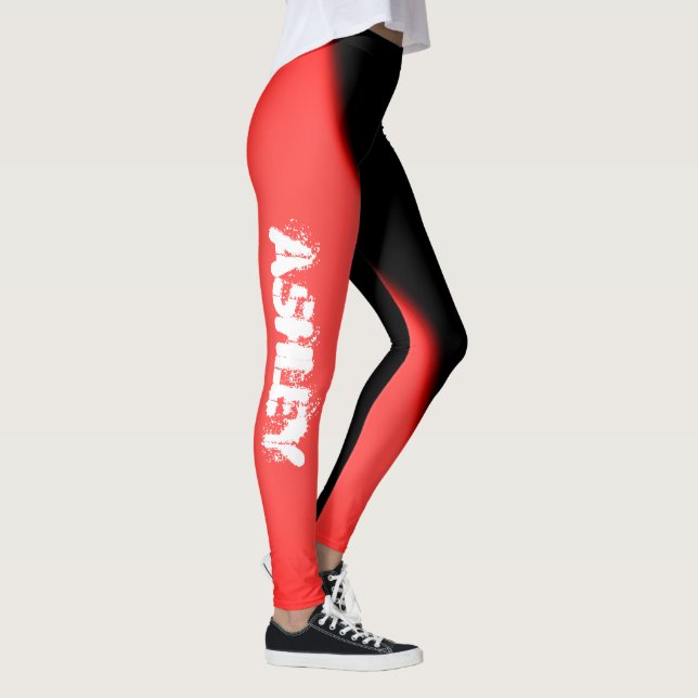 Ashley adiciona seu nome Abstrato Art Leggings (Direita)