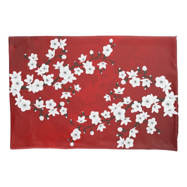Asia Floral White Chersom Red (Frente)