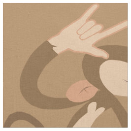ASL I Love You Monkey Patterted Tecido
