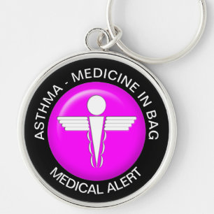 ASMA - Alerta Médico MEDICAMENTE - Botão Chaveiro