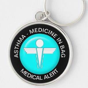 ASMA - Alerta Médico MEDICAMENTE - Botão Chaveiro