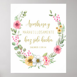 Asombrosa y Maravilhosamente Salmos 139 Póster