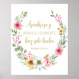Asombrosa y Maravilhosamente Salmos 139 Póster