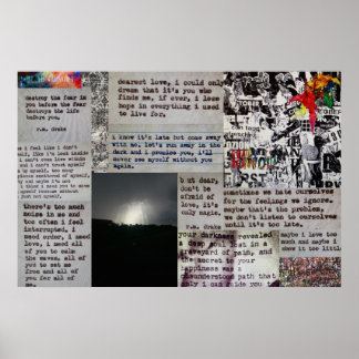 Aspas drake e trabalho de arte num poster