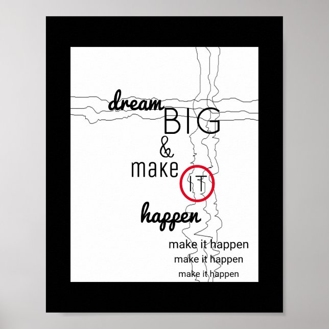aspas modernas inspiradoras, poster sonho grande (Frente)