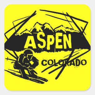 Aspen Adesivos de montanha amarela do Colorado