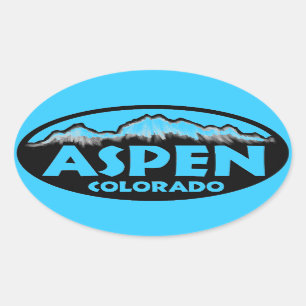 Aspen adesivos ovais azuis do Colorado