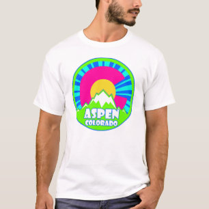 Aspen Colorado, camisa de montanhas neon