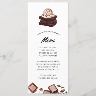 Assar Brownie e Bolo Menu Temático