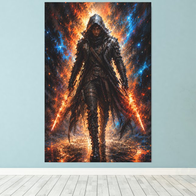 Assassino Flamebound | Impressão em Tela de Fantas (Insitu(piso de madeira))